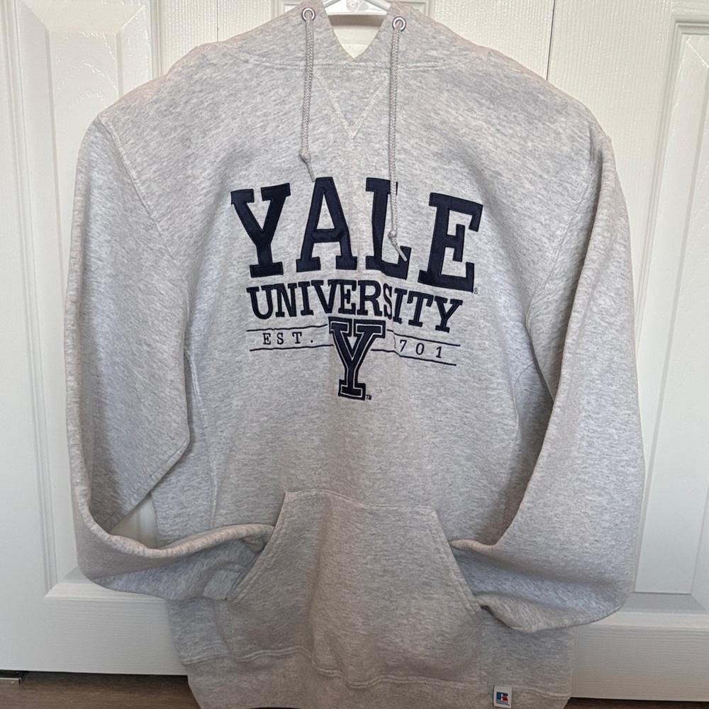 Yale University Gray Hoodie by Russell Athletic